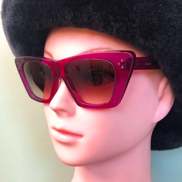Celine Acetate Butterfly Sunglasses Womens CL401871 Purple Made in Italy - Picture 1 of 8